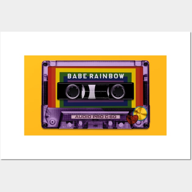 Babe Rainbow Cassette Wall Art by Big Tees